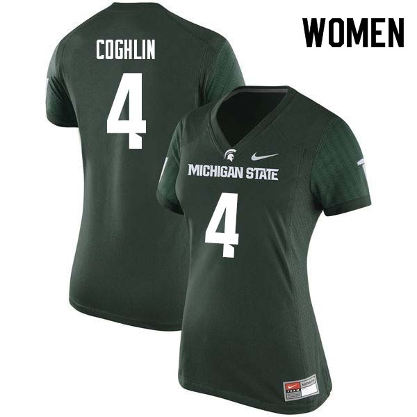 Women #4 Matt Coghlin Michigan State College Football Jerseys Sale-Green